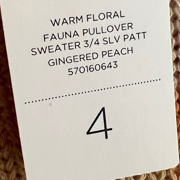 Chico's Linen & Cotton Knit Sweater in Peach and Cream - Picture 12 of 12